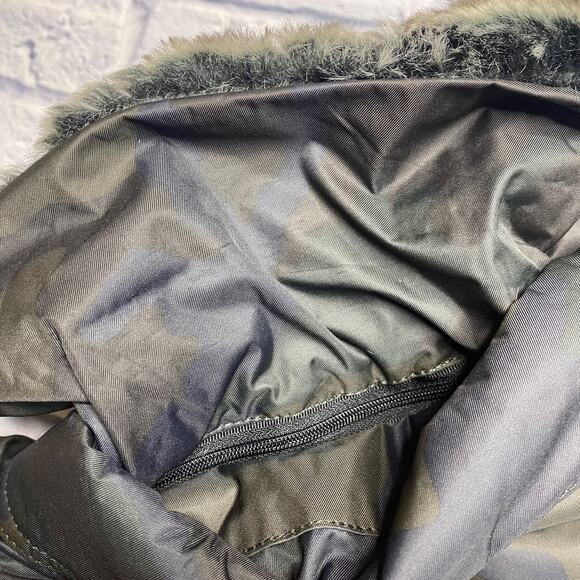 NEW Xray Jeans Army Camo Bomber Jacket with Fur Collar - Picture 10 of 12